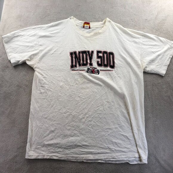 Vintage St. Clair Apparel Mens Indy 500 T-Shirt Large Short Sleeve Embroidered - Picture 12 of 13